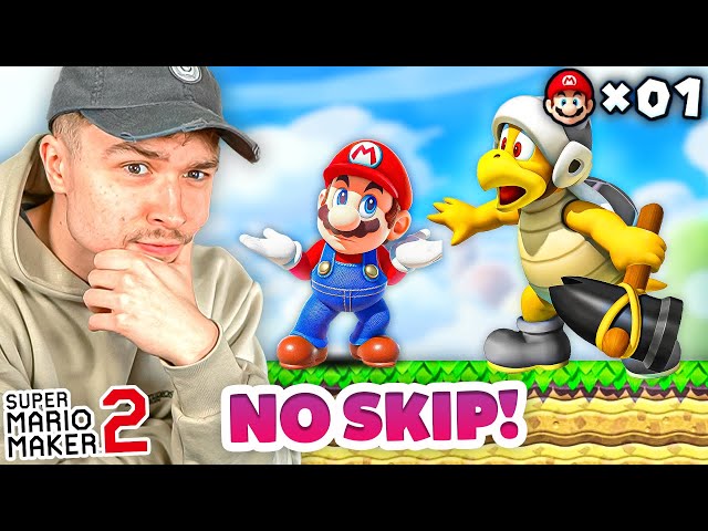 🔴 Wie SCHWER ist die NO-SKIP CHALLENGE im Jahr 2025? (Mario Maker 2)