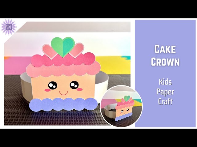 Birthday Cake Crown Headband Scissor Paper Craft Kids Birthday Party Printables squaresunflower.com