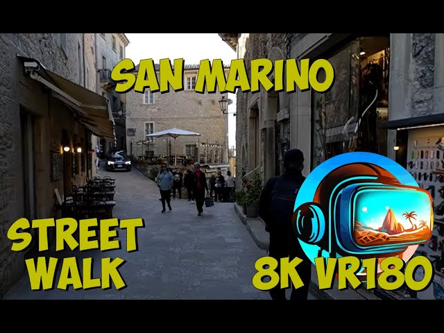 16 San Marino walking the shopping streets in this tiny mountaintop country 8K 4K VR180 3D Travel