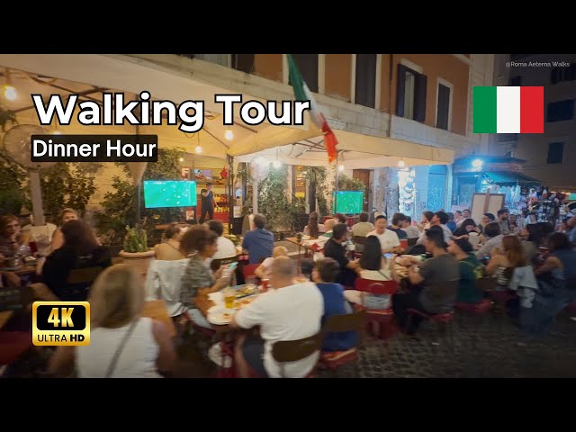 Italy Match Day in Rome - Walking Tour 4K | June 2024