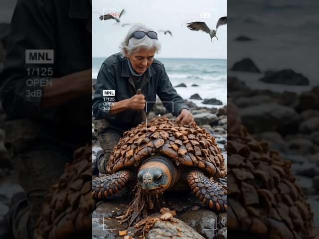 Fisherman Cleaning Barnacles Off a Sea Turtle | Heartwarming Marine life Care #seaturtles #turtle