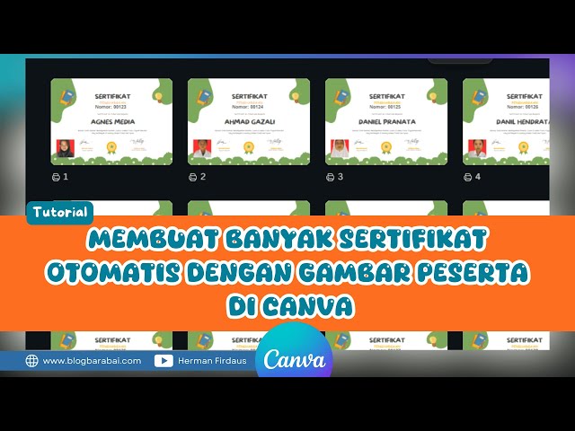 Cara Membuat Banyak Sertifikat Otomatis dengan Gambar Peserta di Canva