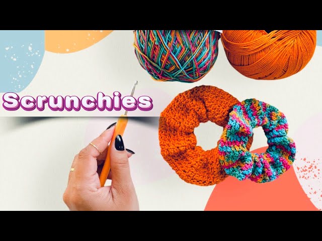 Passo a passo Scrunchies de Crochê. Como fazer Xuxinha de crochê. Tutorial