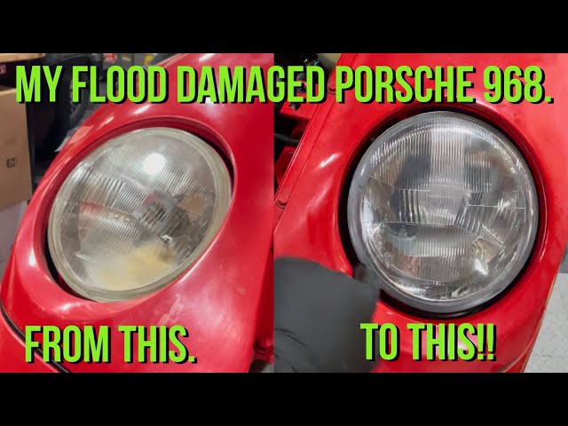 Restoring a Flood Damaged Porsche 968: Headlight & Taillight restoration #Porsche968