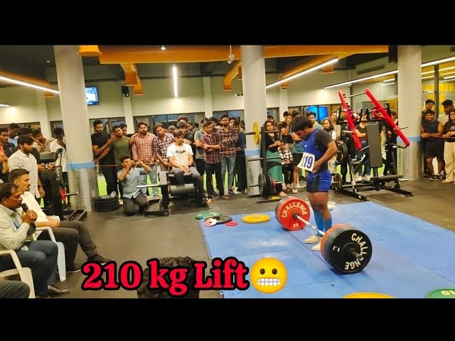 210 kg Deadlift Gitam University visakhapatnam Weight Lifting Competition.