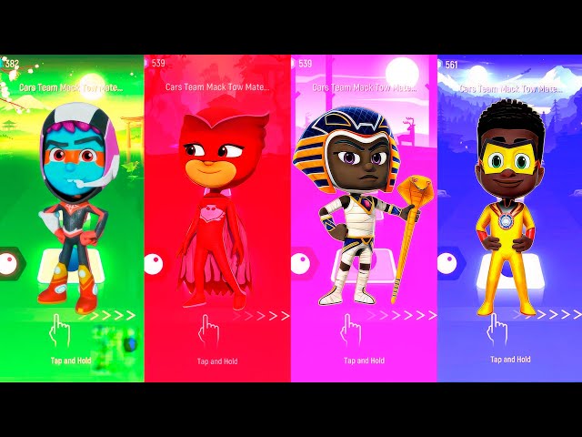 Speedy Twins 🆚 Owlette 🆚 Pharah Boy 🆚 Newton Star - PJ Masks 🎶 Tiles Hop EDM Rush