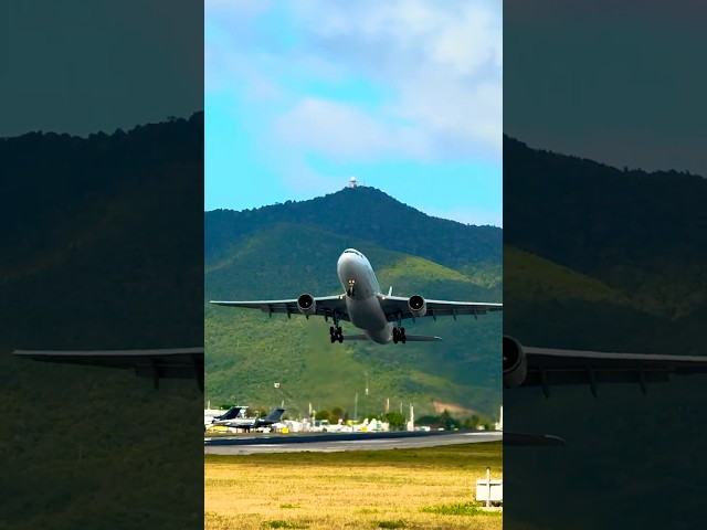 Air France Giant A330 Takeoff SXM #aviation #planespotting #aircraft #airbus  #bestairlines