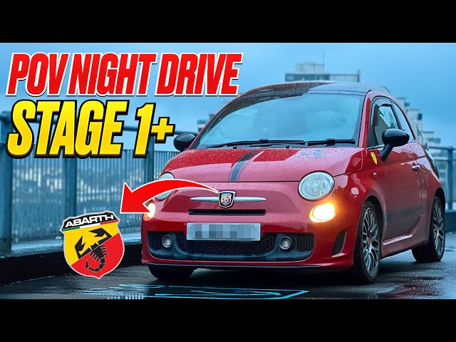 POV NIGHT DRIVE ABARTH 500//STAGE 1+//180BHP//POPS + BANGS