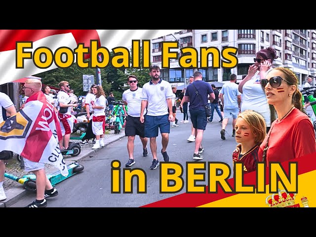 ENGLAND vs SPAIN EM FINAL in BERLIN Crazy fans on the streets 🇩🇪🇪🇸🏴󠁧󠁢󠁥󠁮󠁧󠁿⚽️