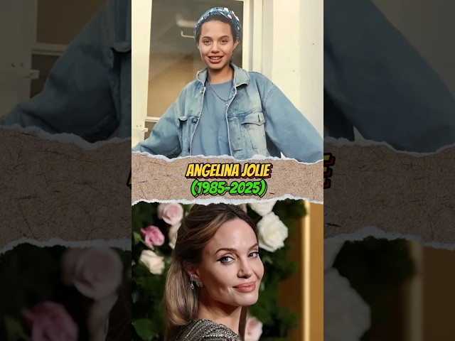 👑 Angelina Jolie: Forever Young – Evolution from 1985 to 2025 ✨ #thenandnow #howtheychanged 🌟