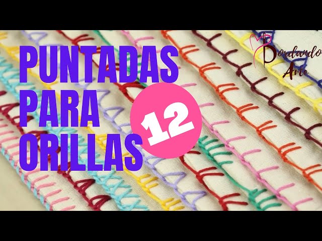 12 PUNTADAS PARA BORDES Y ORILLAS DE SERVILLETAS  💯🤩FACIL Y RAPIDO| BLANKET STITCH EMBROIDERY