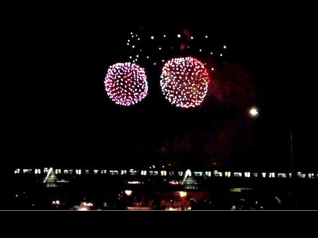 Beautiful fireworks Tokyo [CHOFU City Fireworks 2023] No.3 / The railroad bridge (Slow 120fps:1080p)