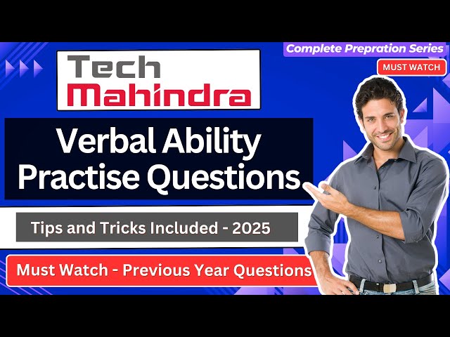 Tech Mahindra Previous Year Questions | Verbal Ability Practice Questions, TechM Assessment 2025