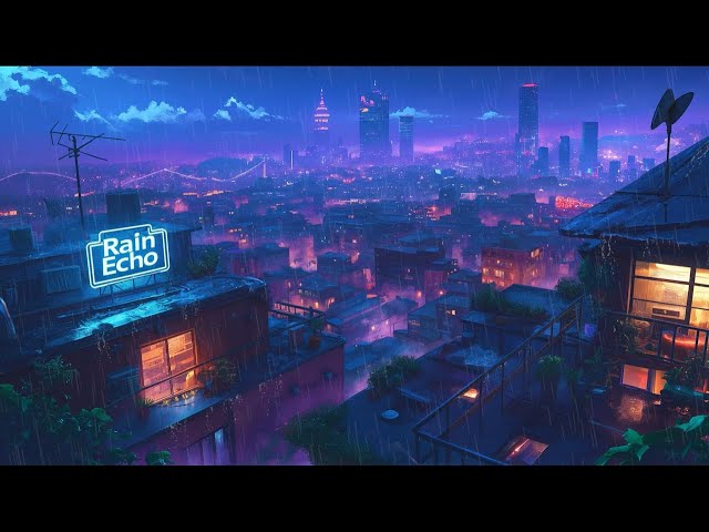 Raining in Tokyo City 🌧️ Retro Lofi Hip Hop Beats 💿 Enhance Productivity with Chill Lofi Music