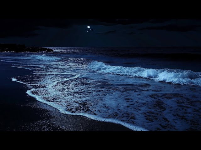 Relaxing Ocean Waves at Night for Deep Sleep | Natural Sounds to Fall Asleep Fast