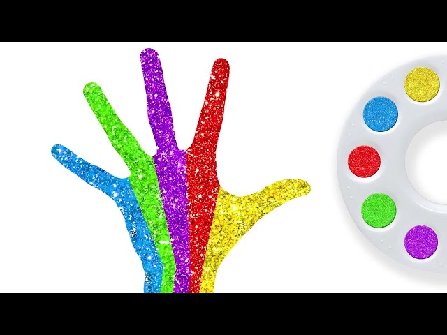 🔴 Glitter Color Painting | Finger Family Song