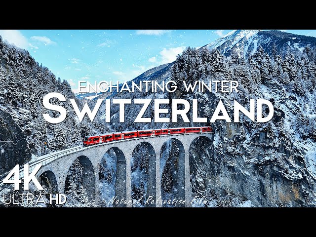 Winter Switzerland 4K UHD - Enchanting Winter, Scenic Relaxation Film With Calming Music