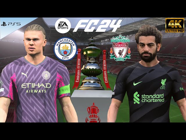 HAALAND vs SALAH, MANCHESTER CITY vs LIVERPOOL, FC 24, PS5, 4K