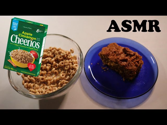 APPLE CINNAMON CHEERIOS & PUMPKIN TEA CAKE ASMR MUKBANG