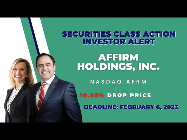 10.58% Loss | AFRM Stock News Alert | Affirm Holdings Inc Securities Class Action Lawsuit #AFRM