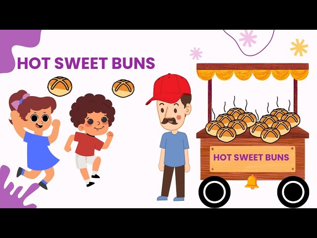 Hot Cross Buns | Hot Sweet Buns | English Nursery Rhymes | Cartoon/Animated Rhymes For Kids