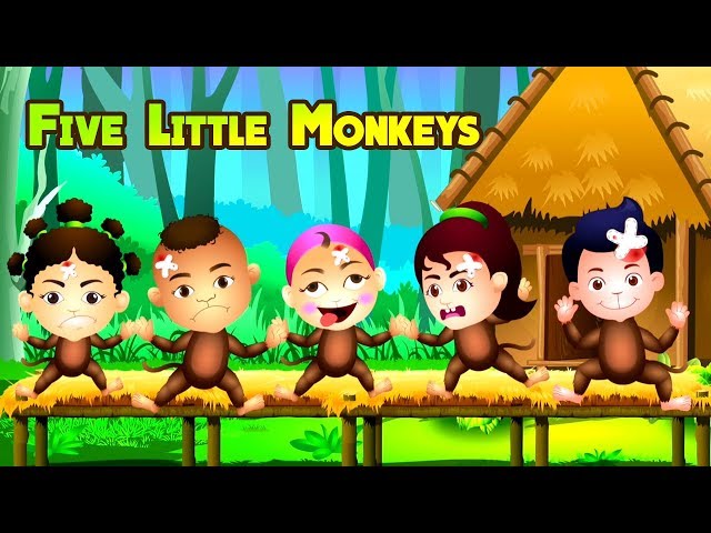 Five Little Monkeys Jumping on the Bed | Five Little Monkeys | Nursery Rhymes Collection | API KIDS