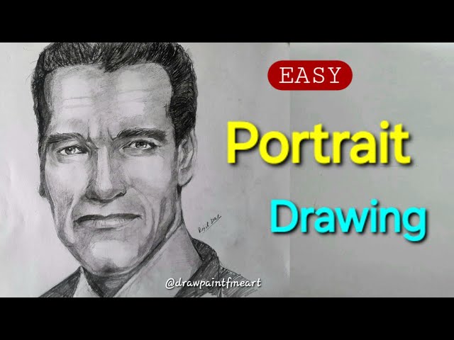 EASY Portrait Drawing Tutorial  | Arnold Schwarzenegger