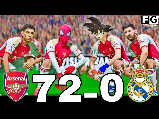 FIFA 24 | SPIDERMAN, RONALDO, SON GOKU, MESSI AND ALLSTARS TOGETHER | ARSENAL 72 - 0 REAL MADRID