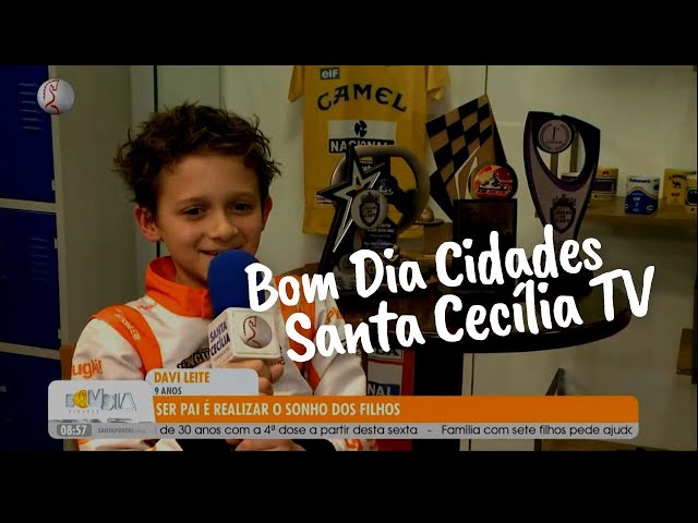 Pai e filho no Kart no programa Bom dia Cidades do canal Santa Cecília - Santos / SP (Dia dos Pais)