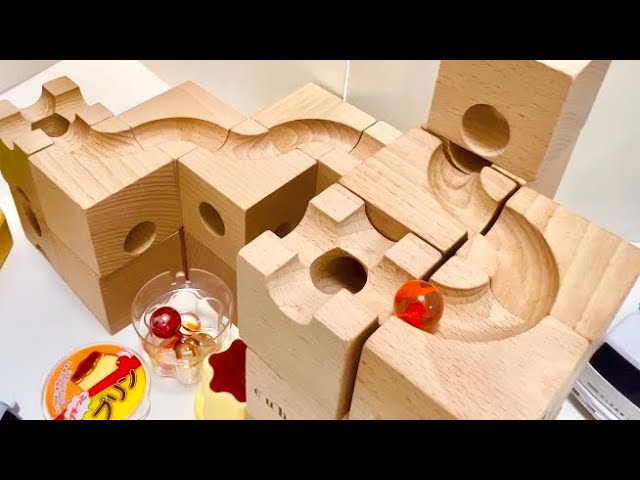 【marble run asmr】マーブルラン　cuboro のビー玉転がし プリン🍮　電車🚄　トラック🚛　 #marblemom