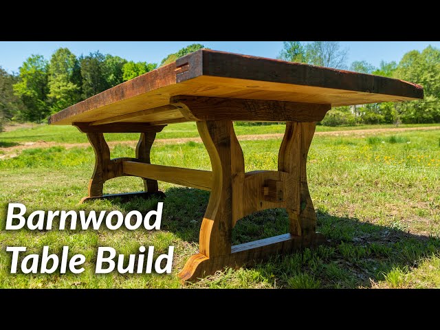 Reclaimed Barnwood Farmhouse Table Build with plans