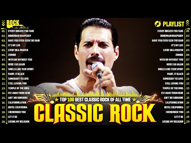 Classic Rock Songs 70s 80s 90s Full Album - Nirvana, Led Zeppelin, Bon Jovi, Aerosmith, U2,ACDC, GNR