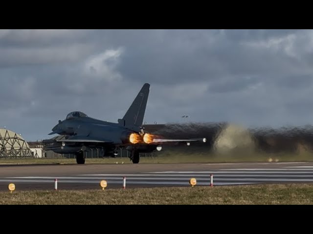 RAF Coningsby Typhoon performance take off. Unbelievable this. Wow 🔥