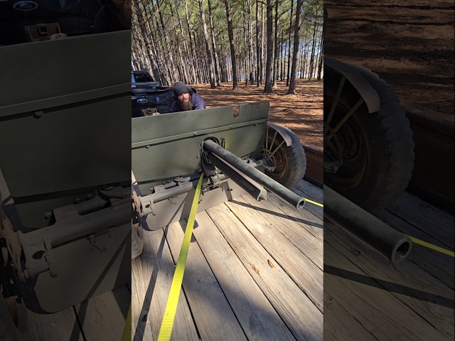 Shooting a RIFLE inside a CANNON 💥 37mm M3 Anti-Tank Gun from WW2 #military #army #history #usa #edc