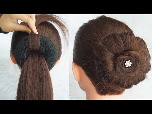 Updo Hairstyle For Wedding -  Perfect Bridal Bun Step By Step