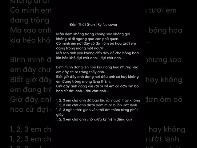 Đếm Thời Gian | Ry Ne cover | Màn đêm không trăng không sao