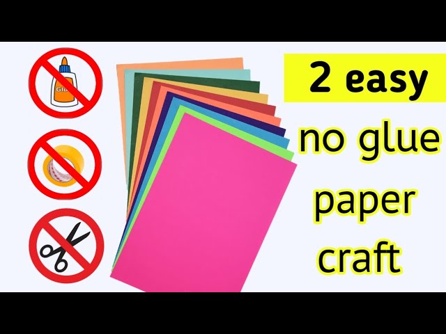 2 easy no glue paper craft | Paper craft without glue | No glue paper craft | Easy paper craft