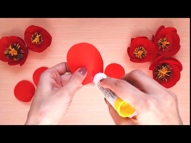 Paper flowers DIY - Poppy flower made ​​of paper #DIY || Sochea Creator