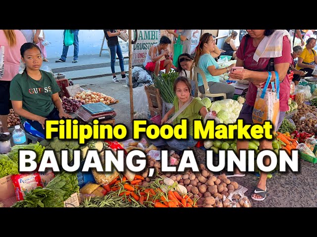 Filipino Food Market Scene in LA UNION, PHILIPPINES | Palengke Day - BAUANG PUBLIC MARKET