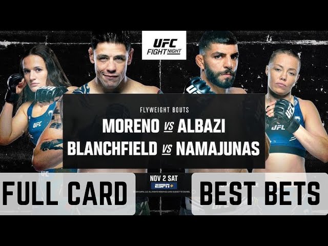 BEST BETS: UFC Moreno vs Albazi (71% Win Rate)