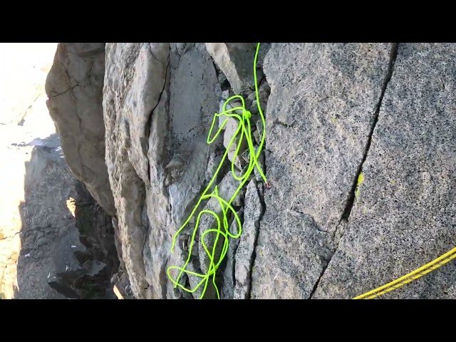 Rappel off Thunderbolt peak to 3rd class slabs