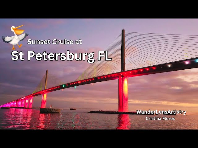 🚢 Sunset Cruise in St. Petersburg, FL | Chasing the Sunset, Skyway Bridge Lights & City Skyline! 🌅✨