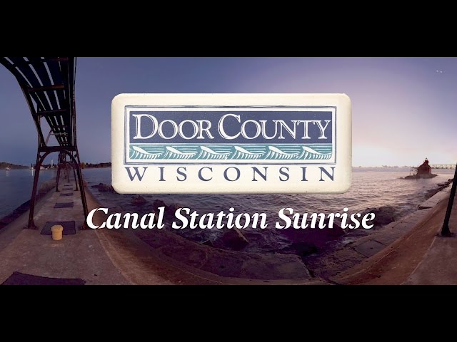 Door County Canal Station Sunrise - 360 Video