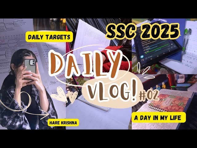 SSC CGL 2025 study vlog || A day in my life 📚 ssc study vlog || Episode 02 🤝