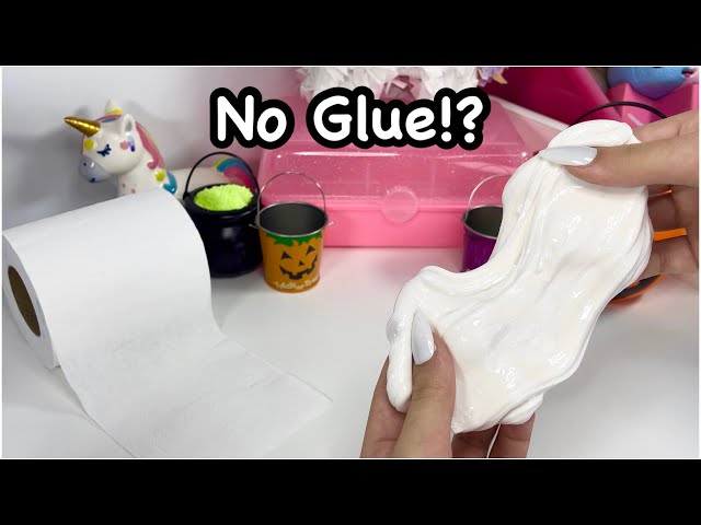 Toilet Paper Slime!? 🧻🫧🚽 How To Make NO GLUE Toilet Paper Slime!?