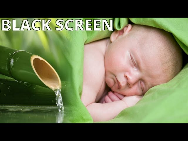 The white noise of the water flowing from the bamboo will put your baby to sleep - BLACK SCREEN