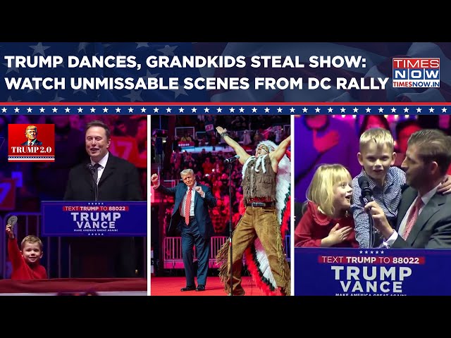 Trump Dances, Grandkids Steal Show, Musk On Stage: Watch Unmissable Moments From US DC Victory Rally