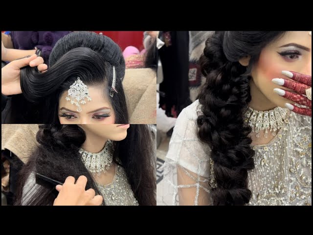 Walima Bridal Hairstyle for Modern Bride✨|secrets of hairstyle😱||asian hairstyle|@hoorainsalon