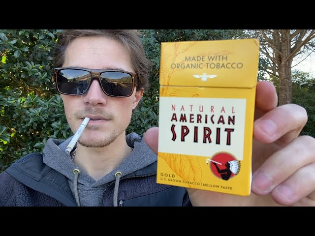 Smoking an American Spirit Gold Cigarette - Review