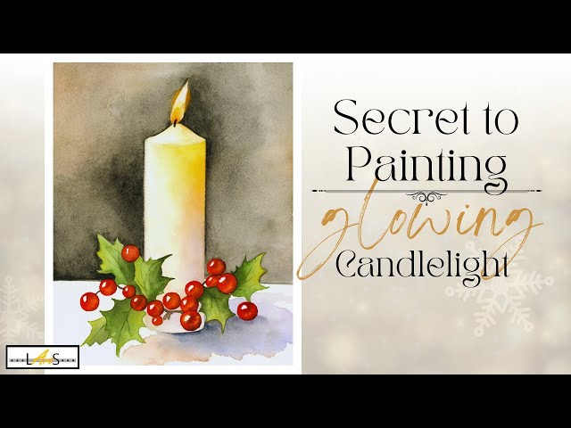 “Light Up” Your Artwork! Unveiling the Technique for Painting a Glowing Watercolor Christmas Candle!